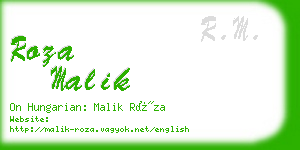 roza malik business card
